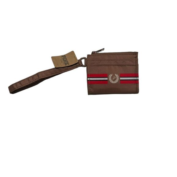 VICTORIA'S SECRET / PINK Cardholder Keychain with Zip, Brown - New - Picture 1 of 6